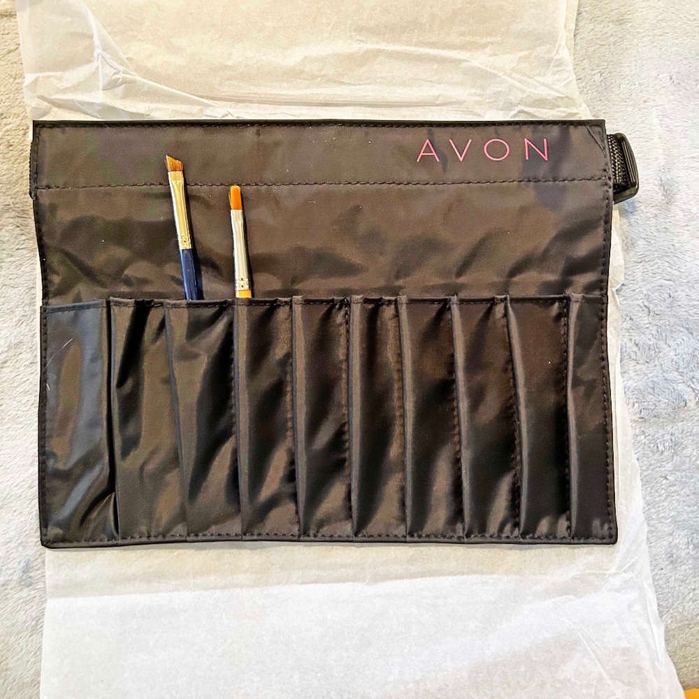 MAKEUP BRUSH HOLDER BELT BAG, 10 POCKETS, AVON, PRACTICAL, POUCHES FOR BRUSHES,